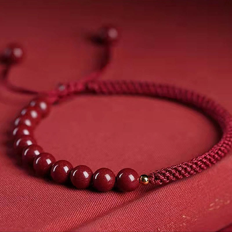 Nimara Ritual Natural Cinnabar King Kong Knot Blessing String Bracelet