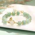 Nimara Ritual Year of the Rabbit Natural Green Aventurine Luck Bead Bracelet