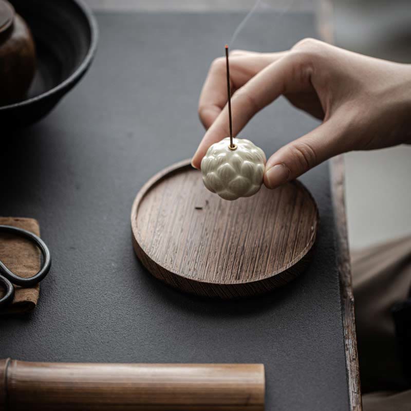 Nimara Ritual Mini Lotus Flower Meditation Ceramic Stick Small Incense Burner Decoration