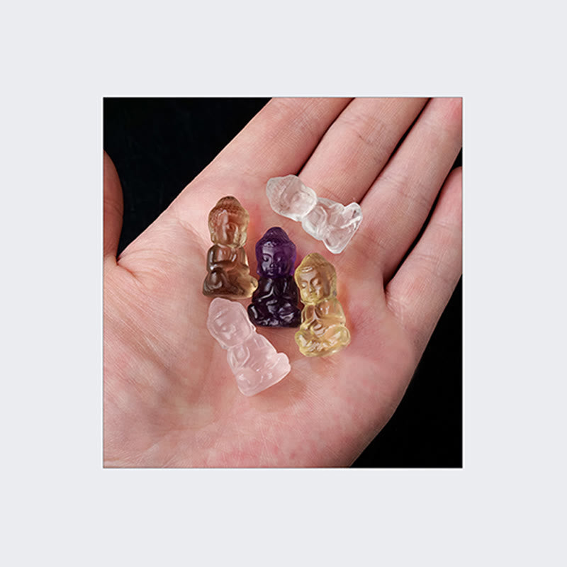 Nimara Ritual Various Crystal Amethyst Pink Crystal White Crystal Citrine Buddha Carved Spiritual Healing Necklace Pendant Decoration
