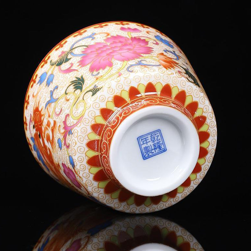 Nimara Ritual 2Pcs Dragon Phoenix Ceramic Teacup Kung Fu Tea Cups