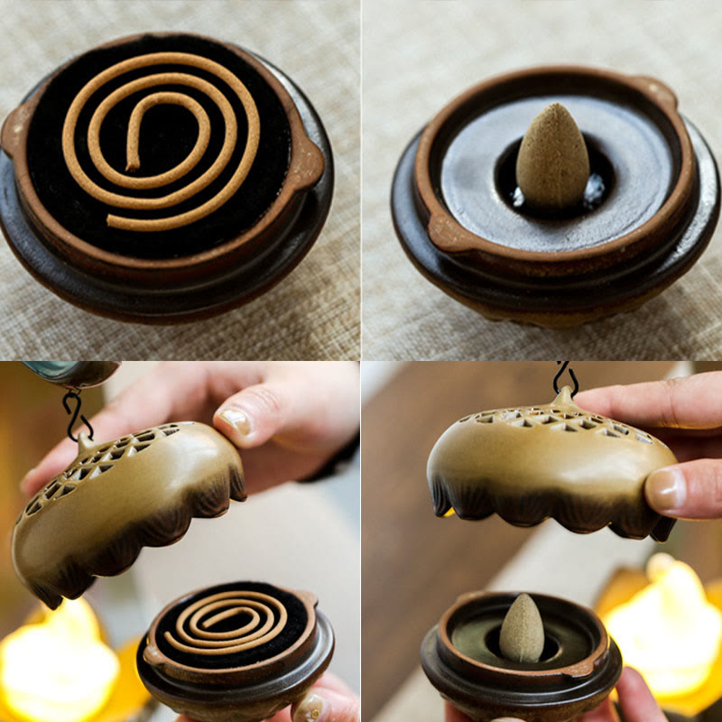 Nimara Ritual Led Buddha Hand Backflow Smoke Fountain Healing Ceramic Stick Incense Burner Decoration