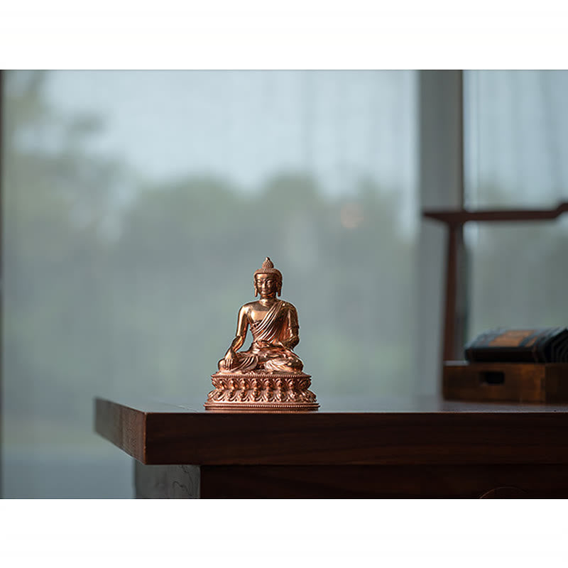 Nimara Ritual Gautama Shakyamuni Buddha Figurine Serenity Copper Statue Home Decoration