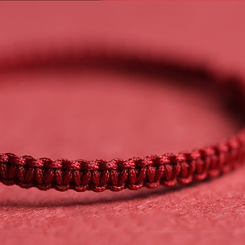 Nimara Ritual Four Leaf Clover Five-petal Flower Cinnabar Blessing Red String Bracelet