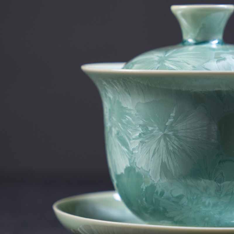 Nimara Ritual Traditional Glaze Ceramic Gaiwan Sancai Teacup Kung Fu Tea Cup And Saucer With Lid 180ml