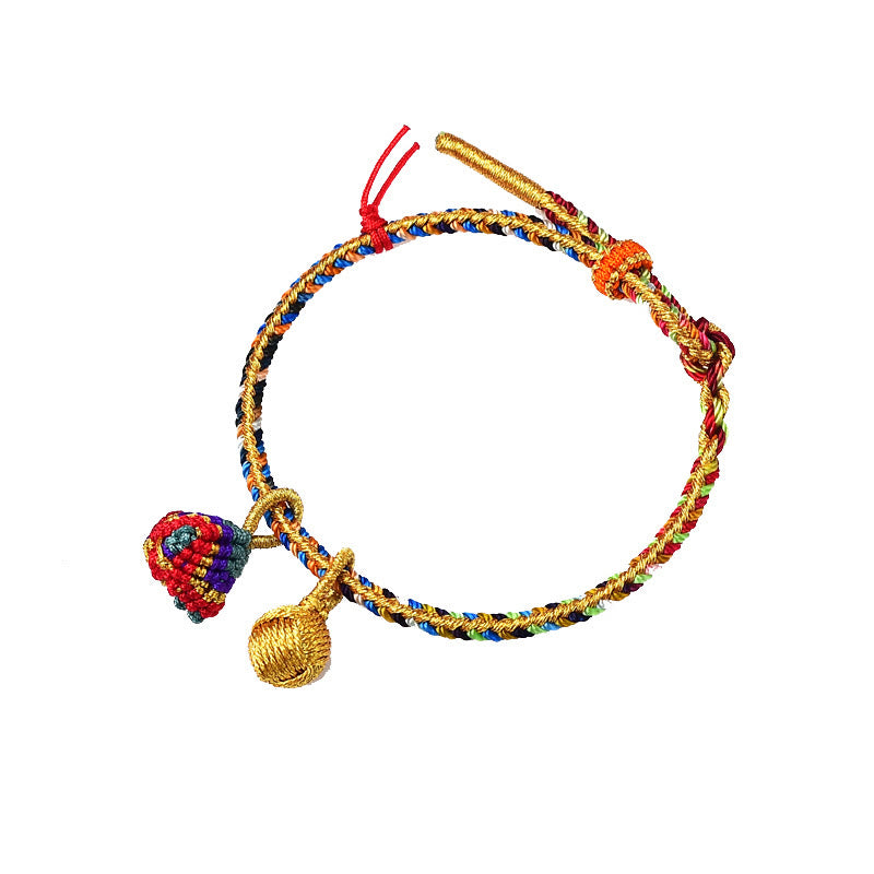 Nimara Ritual Colorful Rope Luck Handmade Zongzi Golden Ball Charm Bracelet