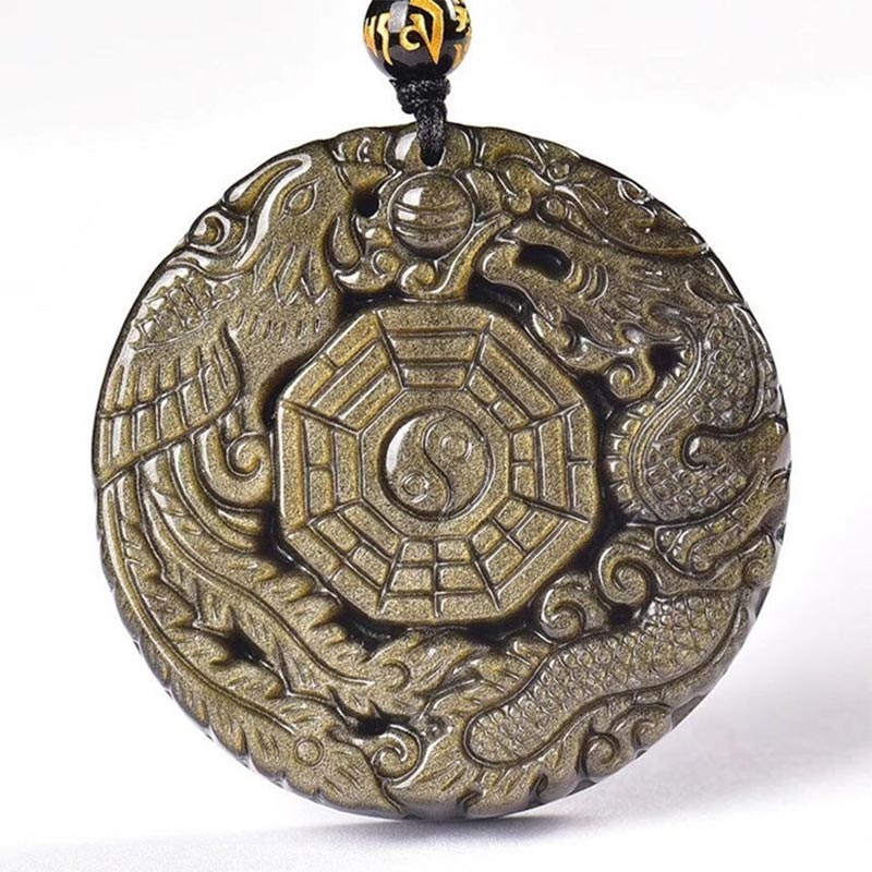 Nimara Ritual Golden Obsidian Healing Energy Necklace Pendant
