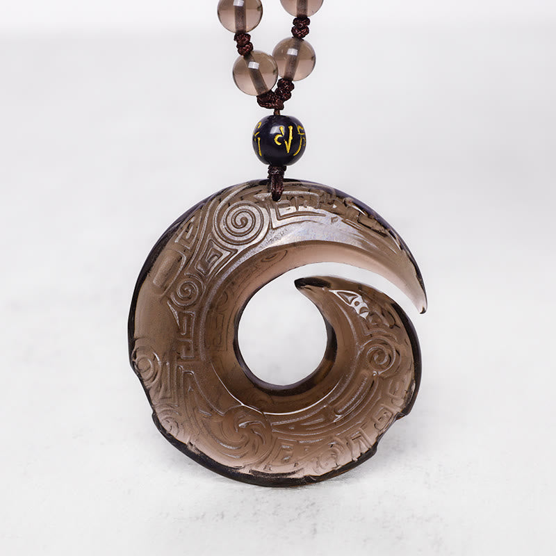 Nimara Ritual Natural Black Obsidian Ice Obsidian Strength Necklace Pendant
