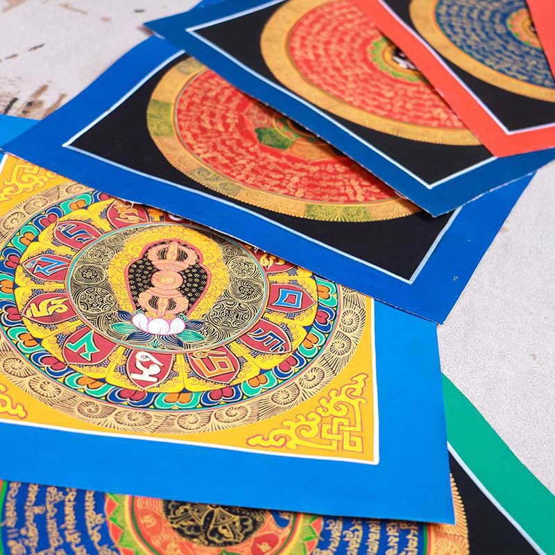 Nimara Ritual Tibetan Handmade Thangka Painting Blessing Thangka Blind Box Random Color Pattern