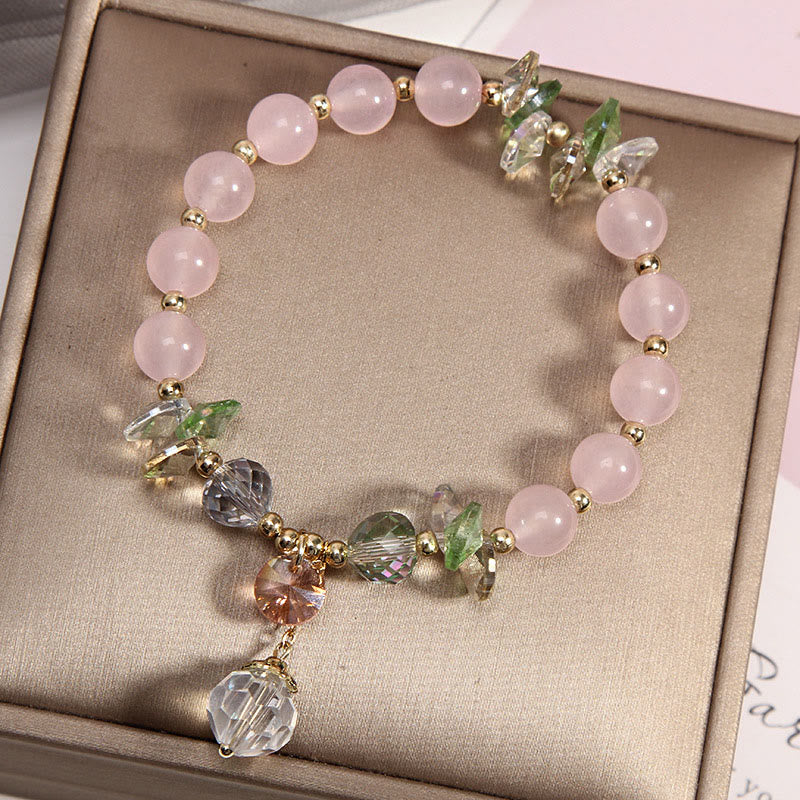 Nimara Ritual Cat's Eye Pink Crystal Peace Charm Bracelet