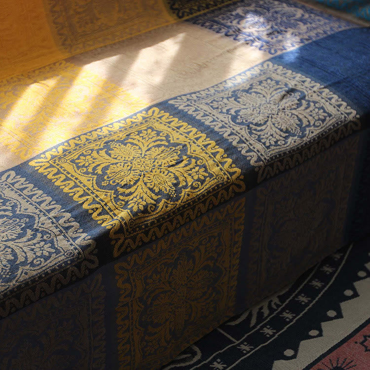 Nimara Ritual Tibetan Colorful Flower Pattern Hand-Dyed Cozy Blanket