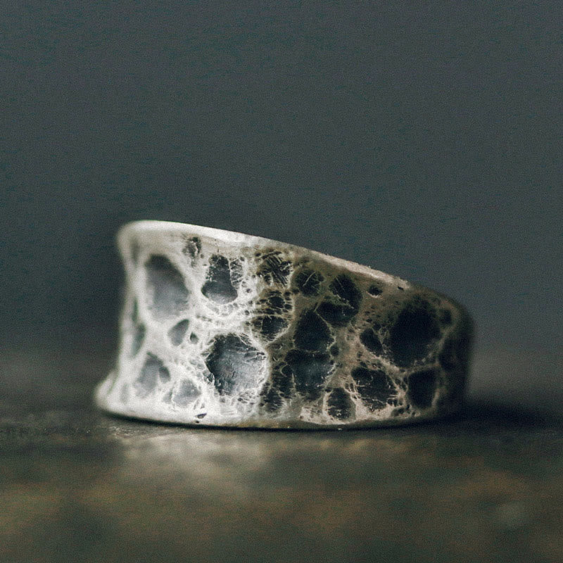 Nimara Ritual 925 Sterling Silver Bump Texture Design Protection Ring