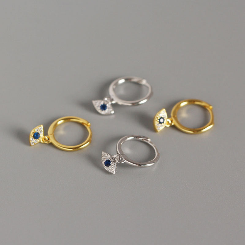 Nimara Ritual 925 Sterling Silver Evil Eye Blessing Protection Stud Earrings