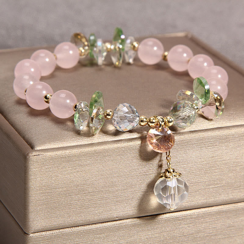 Nimara Ritual Cat's Eye Pink Crystal Peace Charm Bracelet