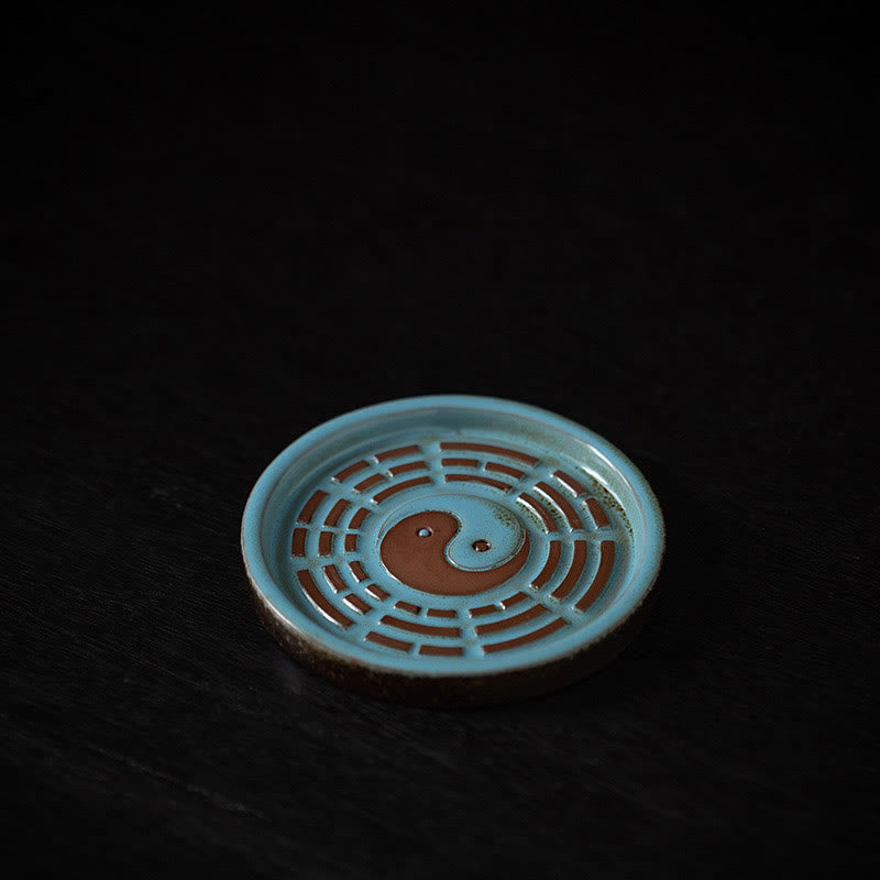 Nimara Ritual Small Treasure Bowl Lucky Bag Bagua Tray Healing Ceramic Stick Incense Burner Decoration