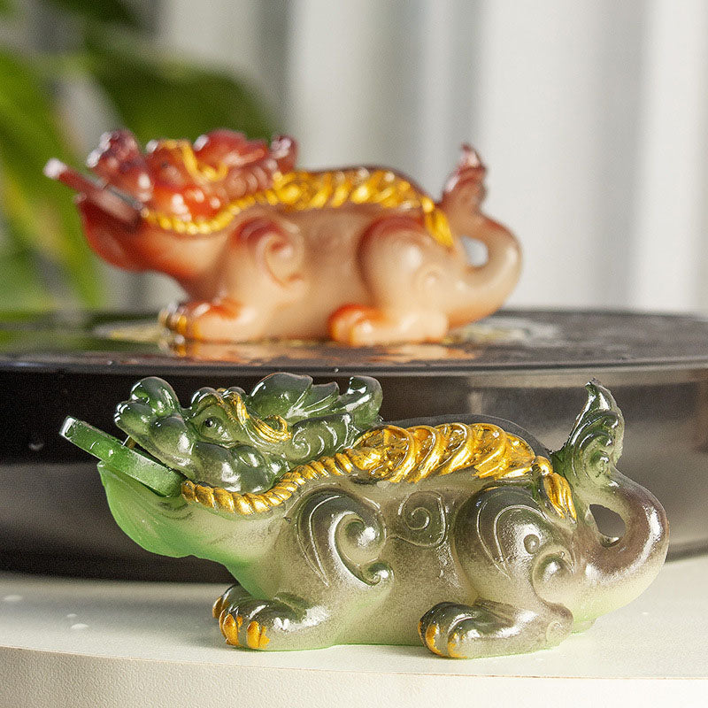 Nimara Ritual Color Changing Small PiXiu Copper Coins Resin Tea Pet Wealth Home Figurine Decoration
