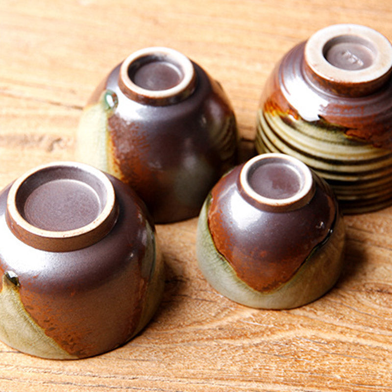 Nimara Ritual Vintage Brown Beige Kiln Change Ceramic Teacup Kung Fu Tea Cup Bowl