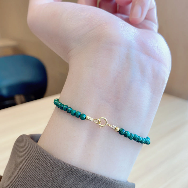 Nimara Ritual Natural Malachite Elephant Anti-Anxiety Charm Bracelet
