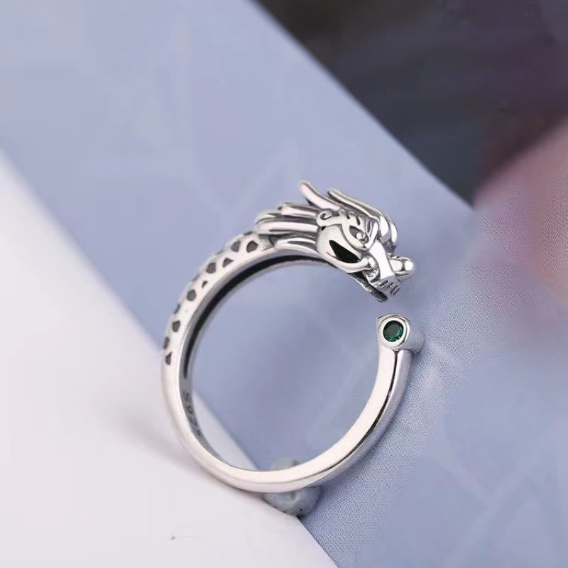 Nimara Ritual Vintage Dragon Design Success Strength Adjustable Ring