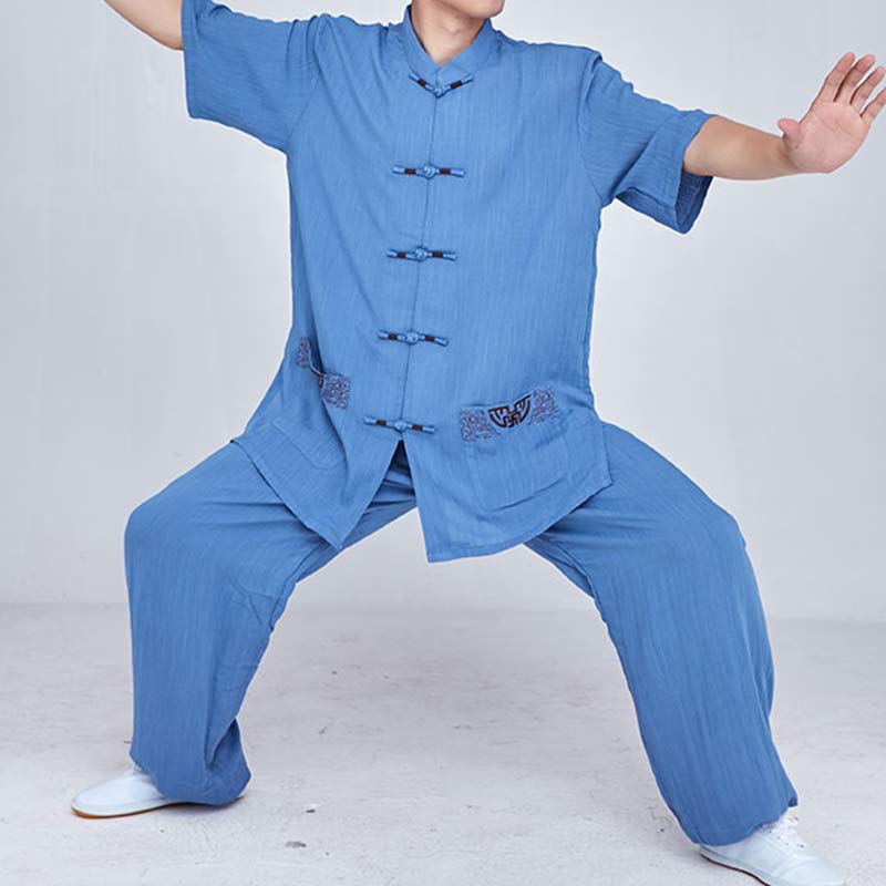 Nimara Ritual Meditation Zen Prayer Spiritual Tai Chi Qigong Practice Unisex Embroidery Clothing Set