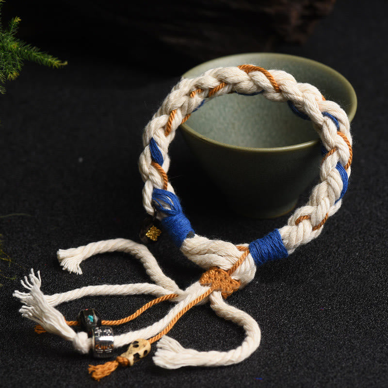 Nimara Ritual Tibet Zakiram Goddess of Wealth Thangka Handmade Luck Bracelet
