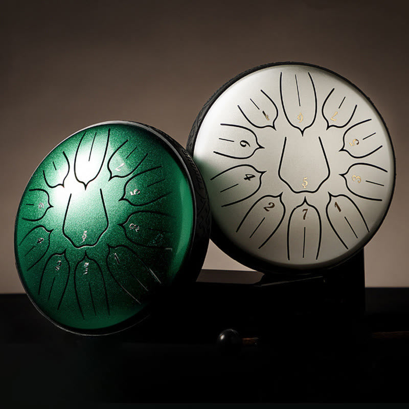 Nimara Ritual Steel Tongue Drum Sound Healing Meditation Yoga Lotus Drum Kit 11 Note 6 Inch