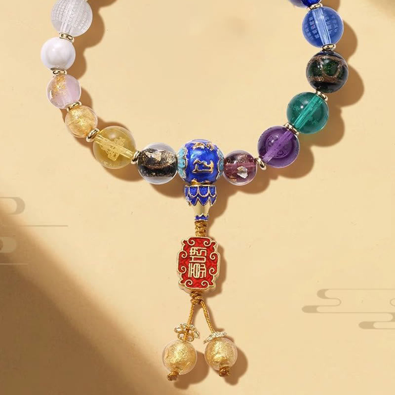 Nimara Ritual Tibetan Colorful Incense Ash Liuli Glass Bead Om Mani Padme Hum Dorje Vajra 18 Beads Wrist Mala