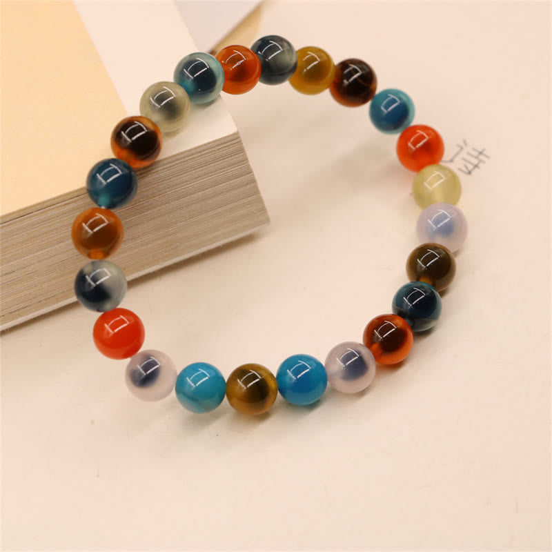 Nimara Ritual Colorful Candy Agate Healing Strength Bead Bracelet