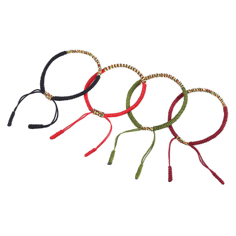 Nimara Ritual Tibetan Handmade Multicolor King Kong Knot Luck Strength Braided Bracelet