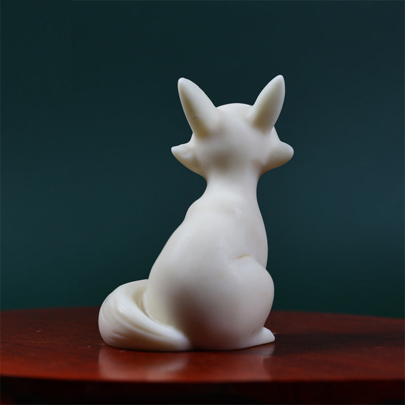 Nimara Ritual Mini Nine Tailed Fox Ivory Fruit Protection Home Decoration