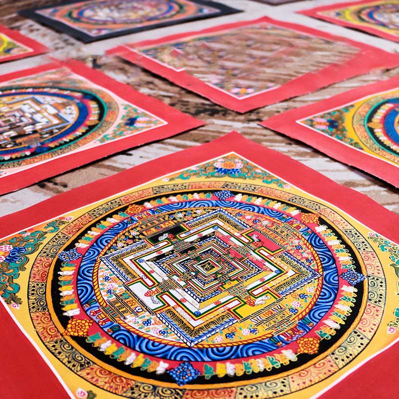 Nimara Ritual Tibetan Handmade Thangka Mandala Painting Blind Box Random Color Pattern