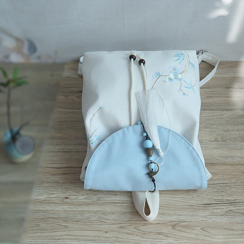 Nimara Ritual Handmade Embroidered Large Capacity Canvas Backpack