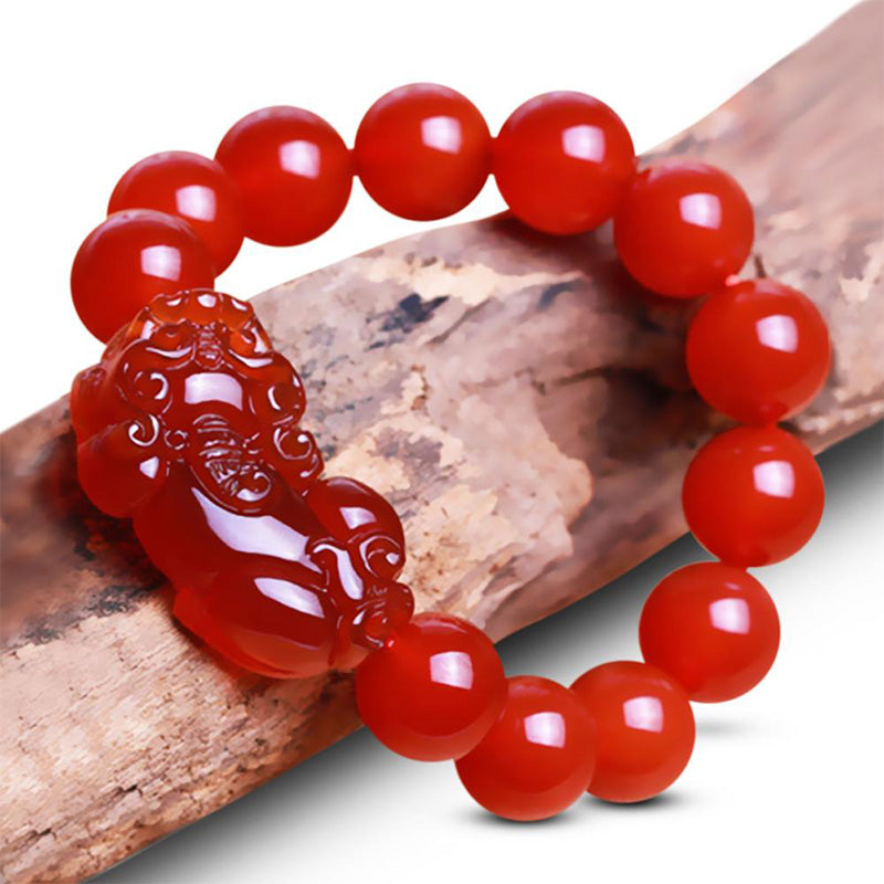 Nimara Ritual Red Agate Lucky Pixiu Wealth Luck Bracelet