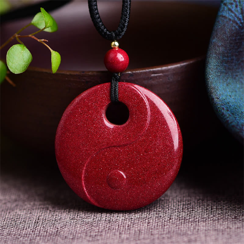 Nimara Ritual Laughing Buddha Yin Yang Chinese Zodiac Gourd Natural Cinnabar Blessing Necklace Pendant