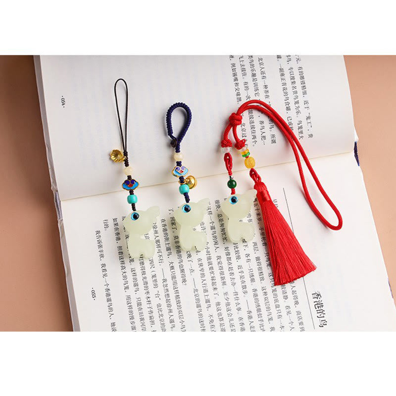 Nimara Ritual Mini Cute Deer Glowstone Luminous Lucky Deer Energy Key Chain Phone Car Hanging Decoration
