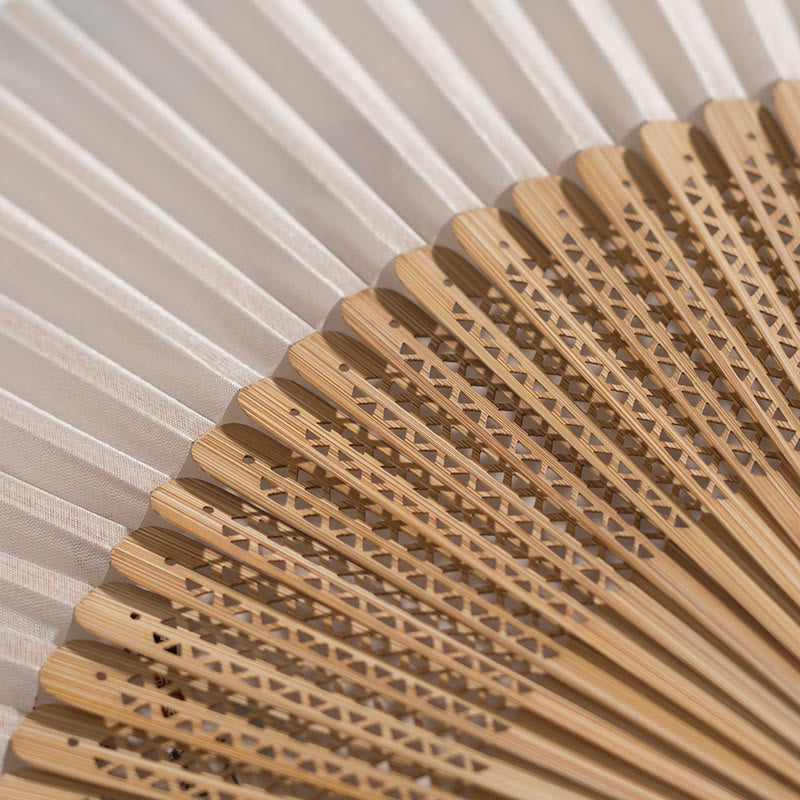 Nimara Ritual Vintage Handheld Folding Fan With Bamboo Frames