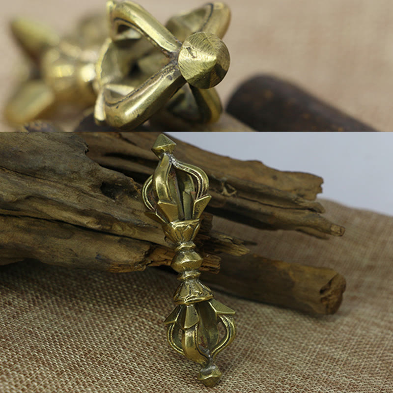 Nimara Ritual Handcrafted Nepal Small Five Prong Vajra Dorje Strength Copper Decoration