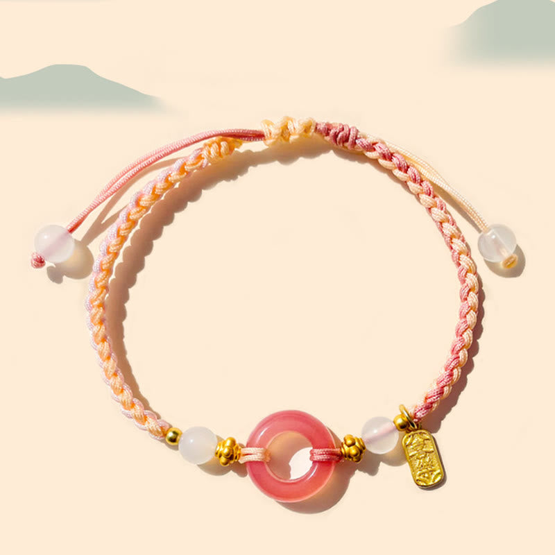 Nimara Ritual Peace And Joy Agate Peace Buckle Auspicious Handmade Braided Bracelet