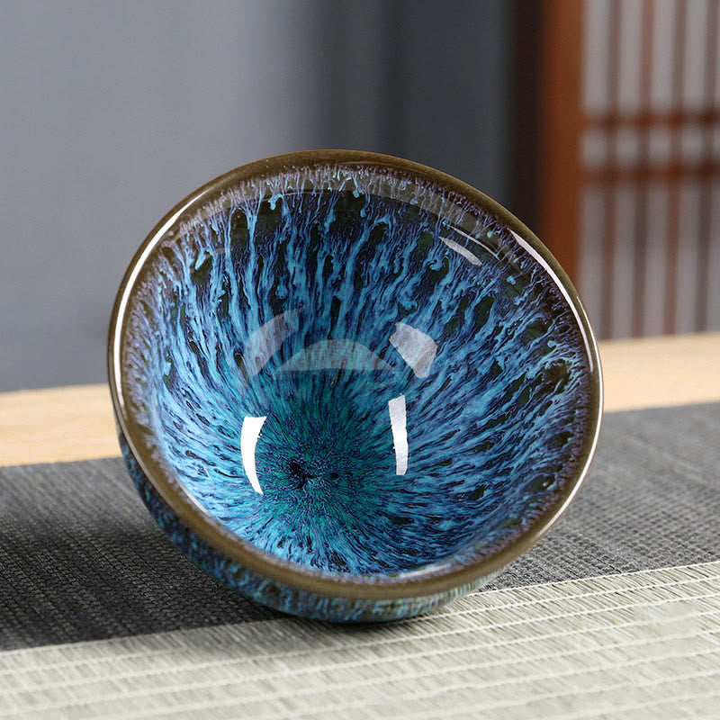Nimara Ritual Multicolor Ceramic Teacup Ocean Wave Tea Cups