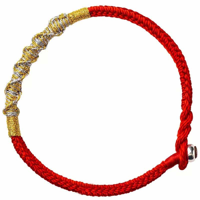Nimara Ritual 925 Sterling Silver Luck Strength Red String Protection Braid Bracelet