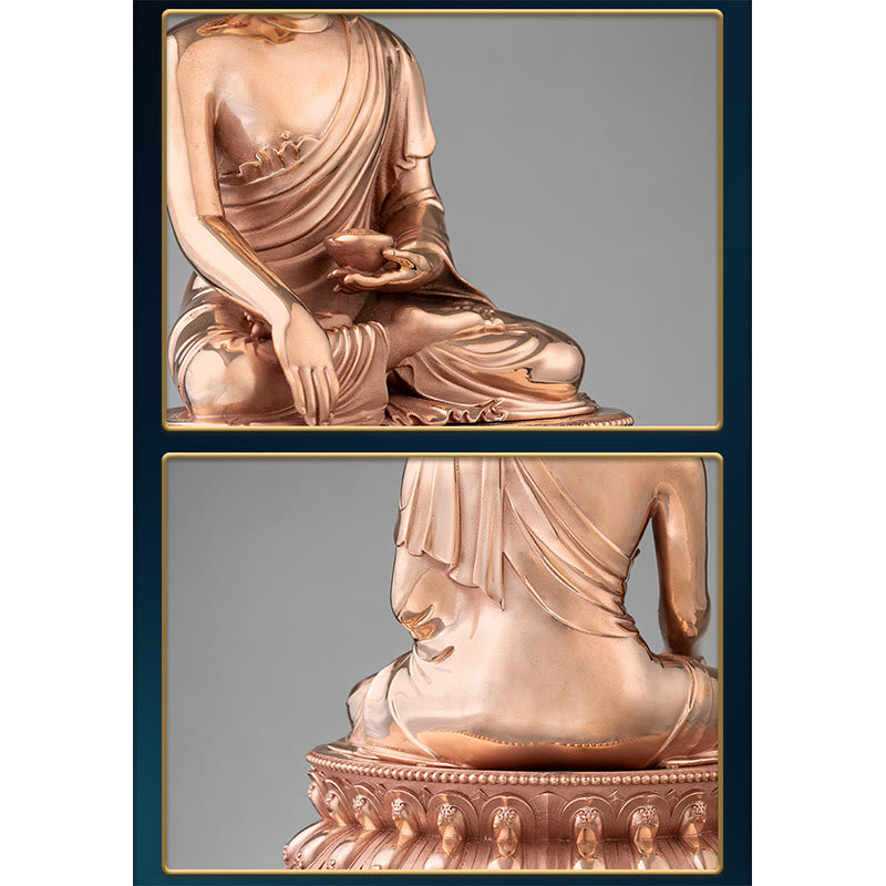 Nimara Ritual Gautama Shakyamuni Buddha Figurine Serenity Copper Statue Home Decoration