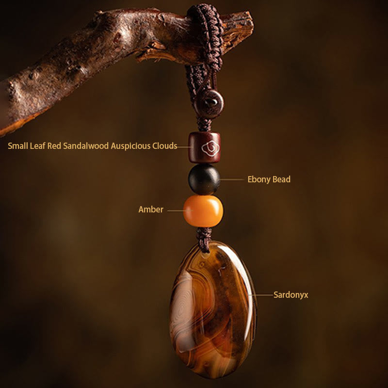 Nimara Ritual Random Sardonyx Stone Positive Key Chain