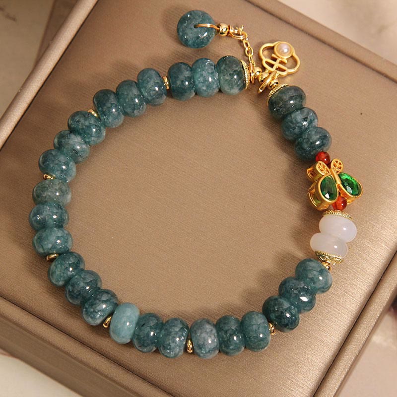 Nimara Ritual Jade White Agate Butterfly Abacus Beads Abundance Bracelet