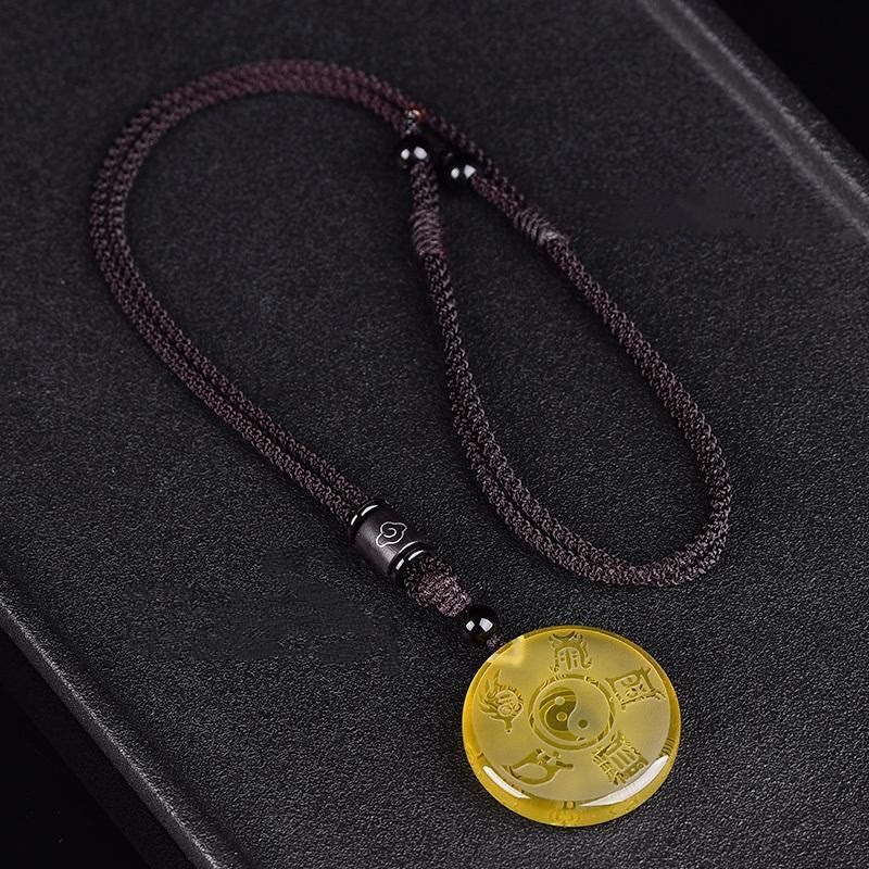 Feng Shui Liuli Yin Yang Protection Balance Pendant Necklace