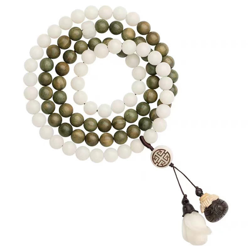 Nimara Ritual Natural Green Sandalwood Bodhi Seed Soothing Bracelet
