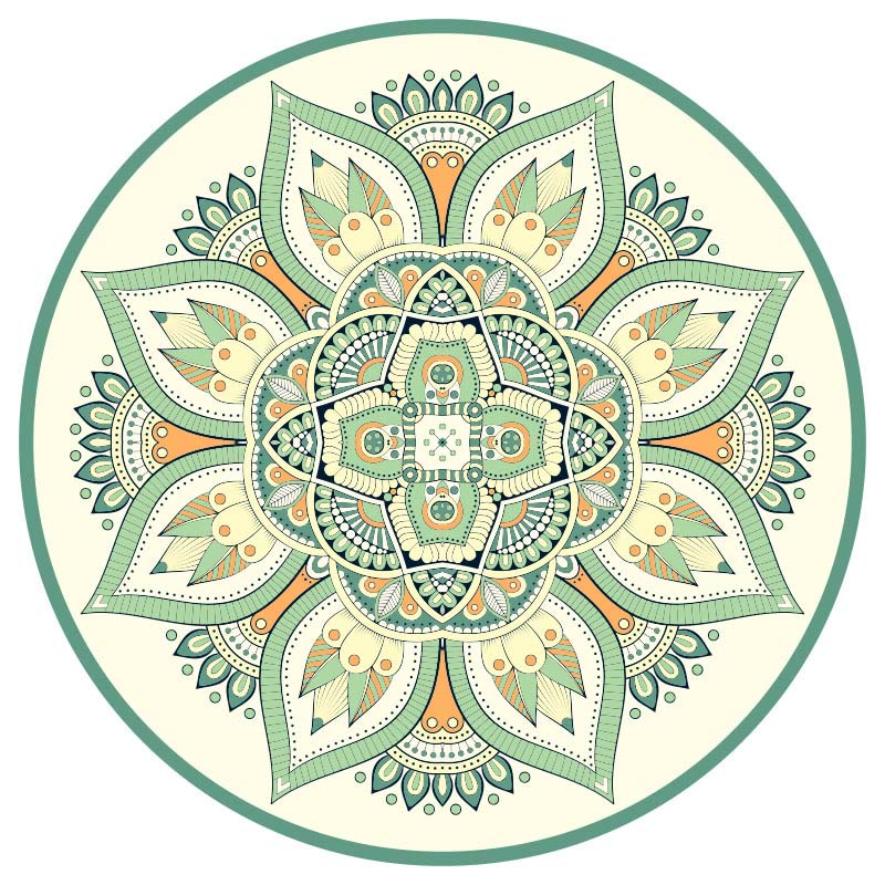 Nimara Ritual Tibetan Lotus Mandala Enlightenment Foldable Natural Rubber Yoga Mat Decoration