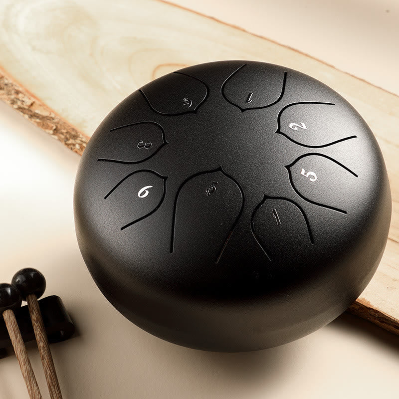 Nimara Ritual Steel Tongue Drum Sound Healing Meditation Lotus Pattern Drum Kit 8 Note 6 Inch Percussion Instrument