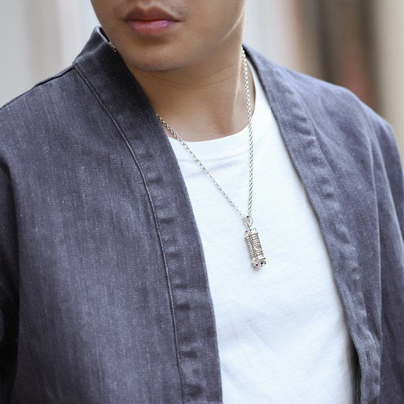 Nimara Ritual Tibetan Om Mani Padme Hum Focus Necklace Pendant