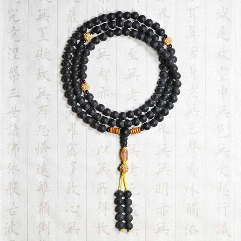 Nimara Ritual Tibetan Mala Cypress Bodhi Seed Red Agate Healing Bracelet