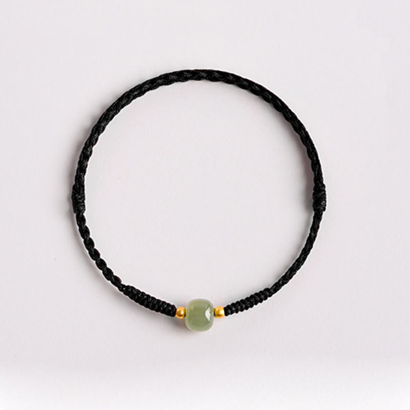 Nimara Ritual Handmade Jade Lucky Bead Prosperity Braided Bracelet